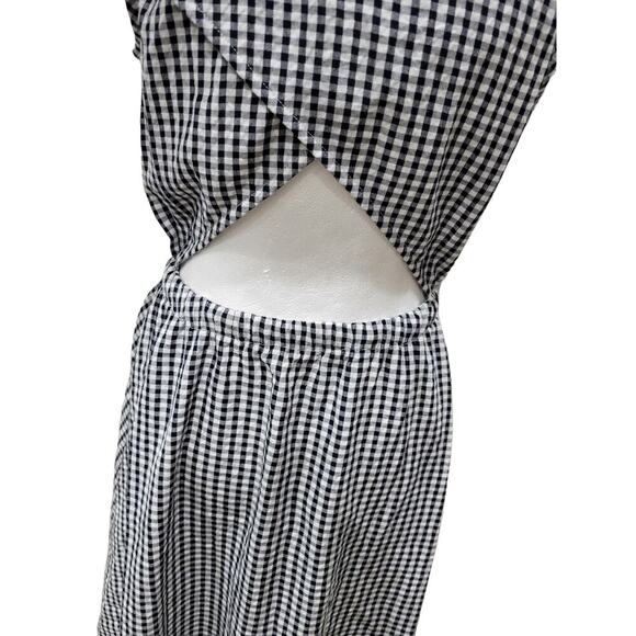 Loft Women's Gingham Midi Dress Size XS Crossover Back Pockets - Picture 12 of 16